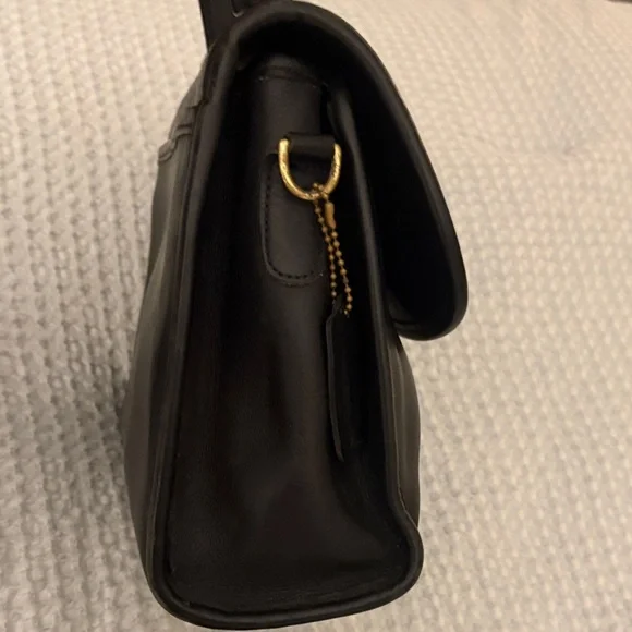 Vintage Coach Leather Top-Handle Satchel - Black - Picture 7 of 9